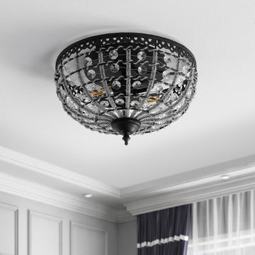 Anita 12.25" Low Ceiling Metal/Acrylic LED Flush Mount - JONATHAN Y